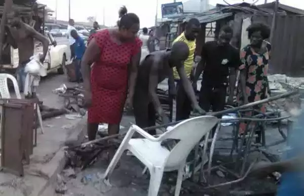 Fire razed down eight commercial shops, destroys property worth millions of naira in Warri [PHOTOS]